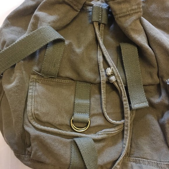 VINTAGE 2010s NWOT Claire's Green Khaki Girl's Backpack - Picture 4 of 6